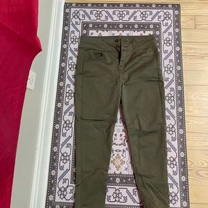 Olive green pants.